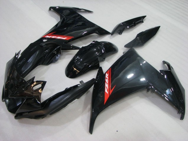 2009-2015 Glossy Black Red Yamaha FZ6R Motorcycle Fairings