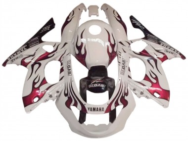 1996-2007 White Dark Red Yamaha YZF600R Thundercat Motorcycle Fairing