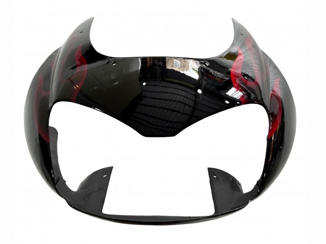1997-2007 Black with Red Flame Yamaha YZF 1000R Thunderace Motorcycle Fairing Kits