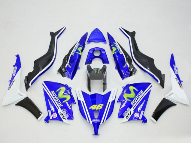2012-2014 Blue Black White ENEOS MoviStar Yamalube 46 Yamaha TMAX530 Motorcycle Fairings