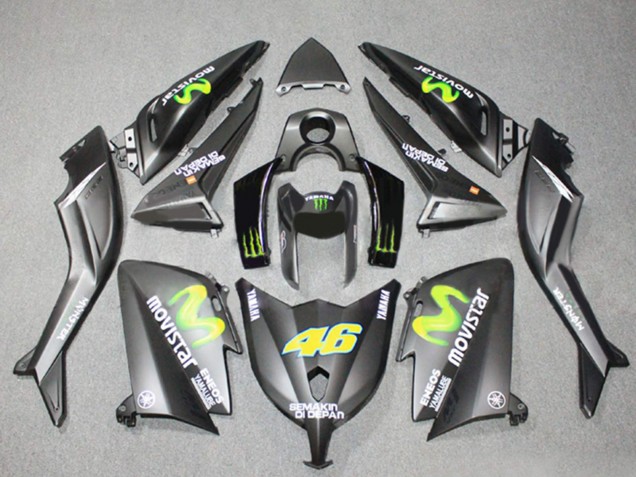 2012-2014 Matte Grey Yellow Semakin Didepan ENEOS Yamalube MoviStar 46 Yamaha TMAX530 Motorcycle Fairings