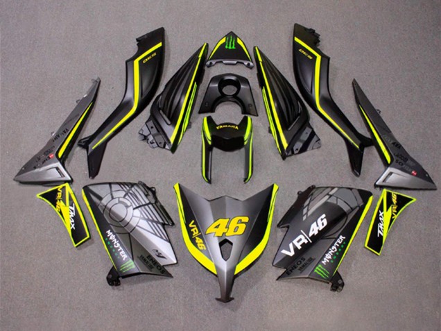 2012-2014 Matte Grey Yellow Monster 46 Yamaha TMAX530 Motorcycle Fairings