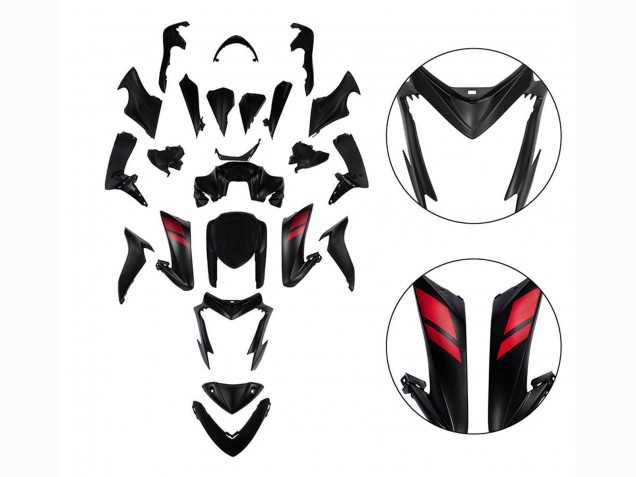 2015-2020 Black with Red Suzuki GSX-S 1000 Motorcycle Fairings