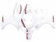 2003-2013 White with Dark Red Lines Suzuki SV650 Motorcycle Fairings
