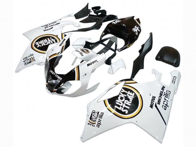 2003-2006 White Black Lucky Strike Motul Michelin Aprilia RSV1000 Motorcycle Fairings
