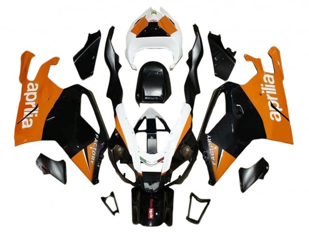 2003-2006 Black Orange White Aprilia RSV1000 Motorcycle Fairings