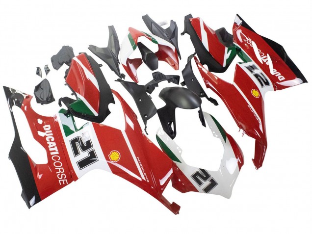 2020-2024 White Red Green Matte Black Corse 21 Ducati Panigale V2 Motorcycle Fairings