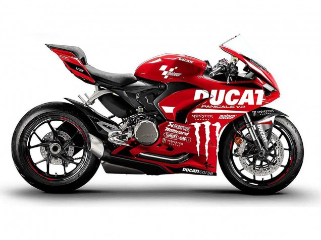 2020-2024 Red Glossy Black Monster Corse Ducati Panigale V2 Motorcycle Fairings