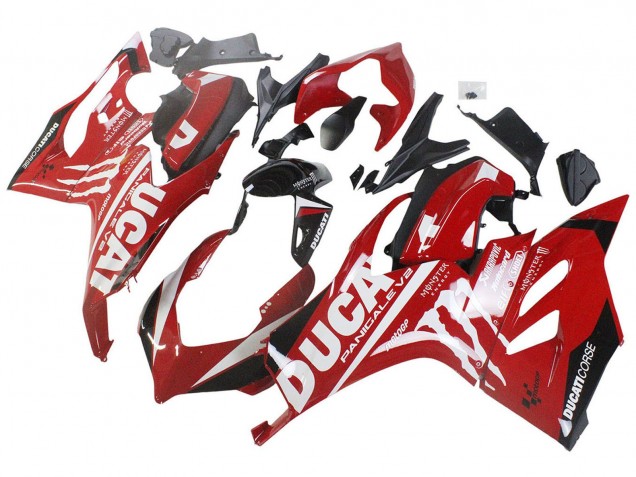 2020-2024 Red Glossy Black Monster Corse Ducati Panigale V2 Motorcycle Fairings