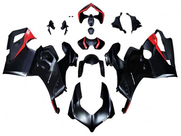 2020-2021 Glossy Black Red Ducati Panigale V4 V4S Motorcycle Fairings