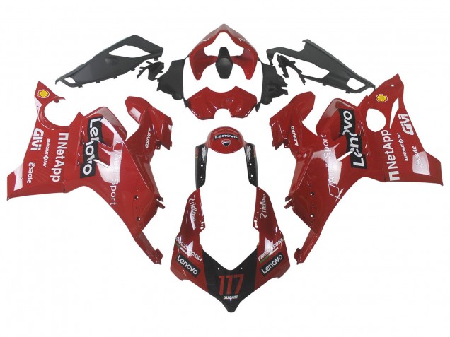 2020-2021 Red Glossy Black Lenovo 117 Ducati Panigale V4 V4S Motorcycle Fairing