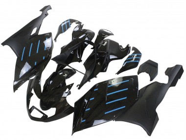 2005-2010 Glossy Black Matte Black Blue Lines BMW K1200S Motorcycle Fairings