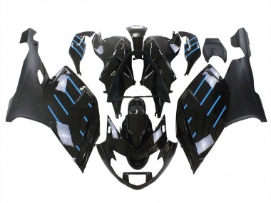 2005-2010 Glossy Black Matte Black Blue Lines BMW K1200S Motorcycle Fairings