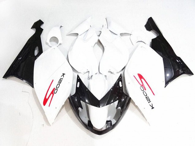 2005-2010 White Glossy Black BMW K1200S Motorcycle Fairings