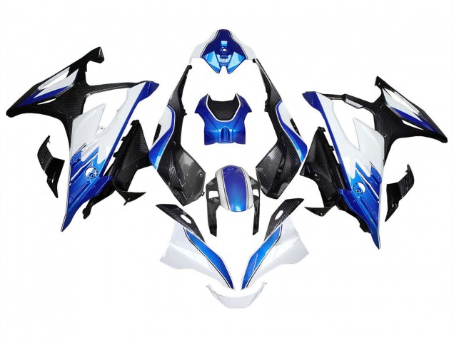 2023-2024 White Blue Black Carbon Fiber BMW S1000RR Motorcycle Fairings