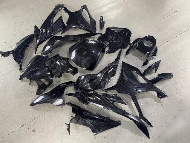 2023-2024 Glossy Black Carbon Fiber BMW S1000RR Motorcycle Fairings