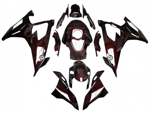 2019-2022 Dark Red Carbon Fiber BMW S1000RR Motorcycle Fairings
