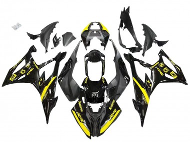 2019-2022 Glossy Black Yellow BMW S1000RR Motorcycle Fairings