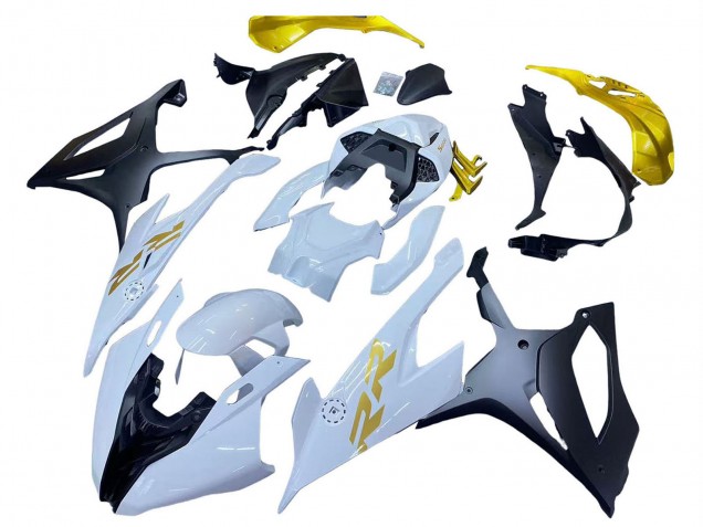 2019-2022 White Gold BMW S1000RR Motorcycle Fairings
