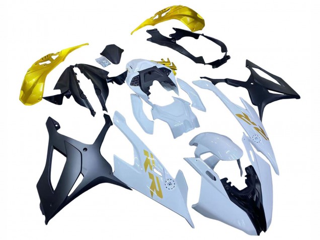2019-2022 White Gold BMW S1000RR Motorcycle Fairings