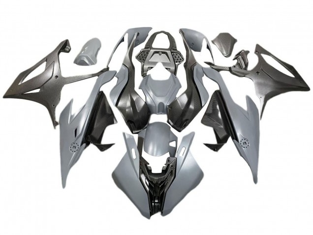 2019-2022 Grey Black Carbon Fiber BMW S1000RR Motorcycle Fairings
