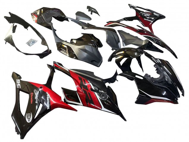 2019-2022 Black Dark Red BMW S1000RR Motorcycle Fairings