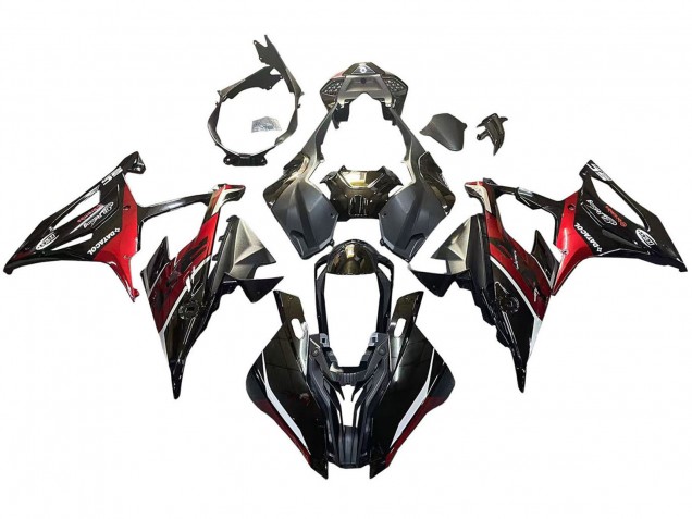 2019-2022 Black Dark Red BMW S1000RR Motorcycle Fairings