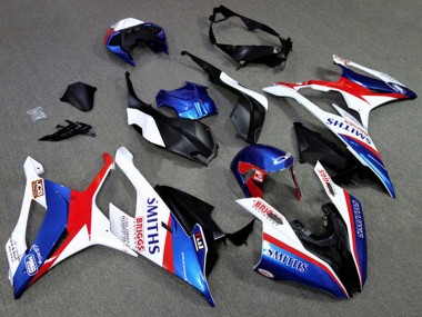 2019-2022 White Blue Red Smiths BMW S1000RR Motorcycle Fairings