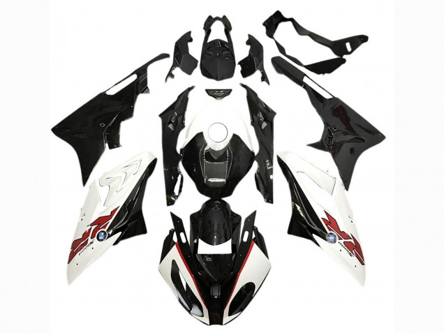 2017-2018 White Glossy Black BMW S1000RR Motorcycle Fairings