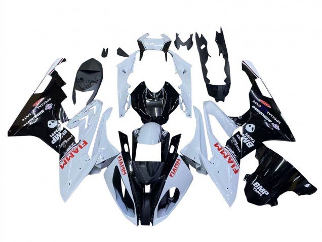 2015-2016 White Glossy Black Fiamm BMW S1000RR Motorcycle Fairings