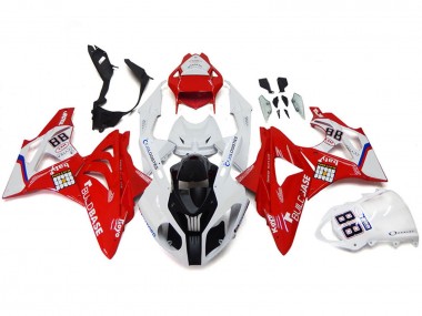 2009-2014 White Red BMW S1000RR Motorcycle Fairings