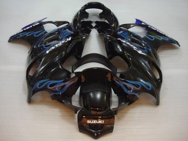2004-2006 Glossy Black Blue Flame Suzuki GSX600F/GSX750F Motorcycle Fairings
