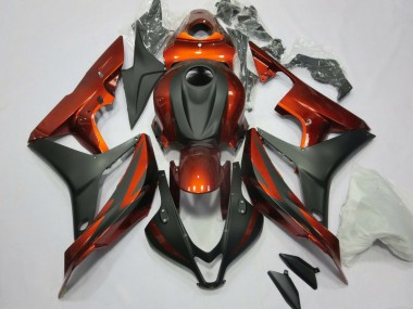 2007-2008 Orange Matte Black Honda CBR600RR Motorcycle Fairing Kits