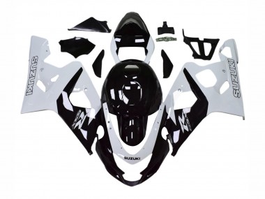 2004-2005 White Black Suzuki GSXR 600 / GSXR 750 Motorcycle Fairings