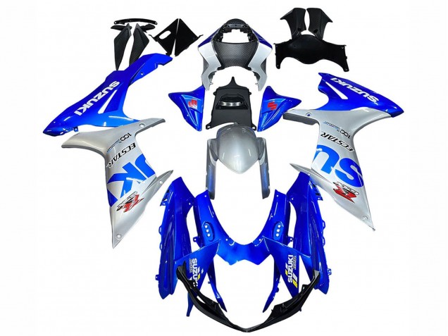 2011-2024 Blue Silver Ecstar Suzuki GSXR 600 / GSXR 750 Motorcycle Fairings