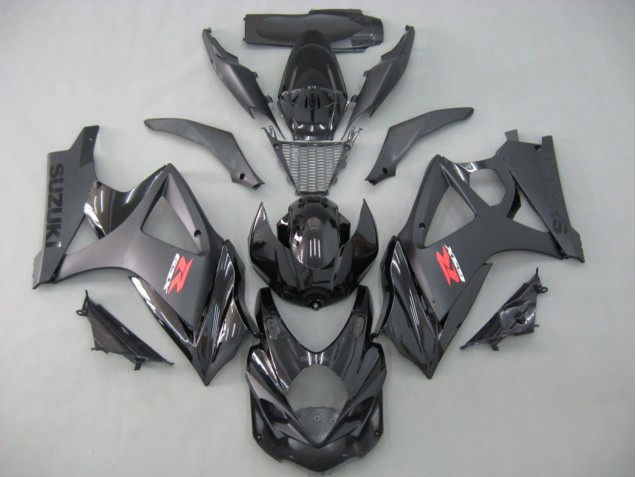 2007-2008 Matte Black Glossy Black Suzuki GSXR 1000 Motorcycle Fairings