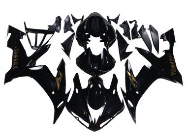 2004-2006 Glossy Black Gold Decals Yamaha YZF 1000 R1 Motorcycle Fairings