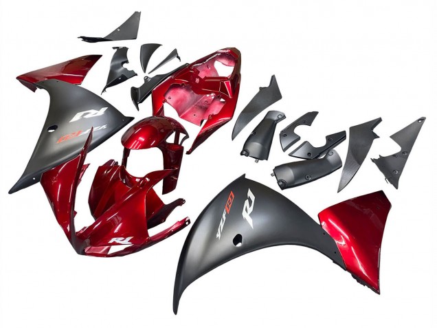 2009-2011 Red Matte Black Yamaha YZF 1000 R1 Motorcycle Fairings