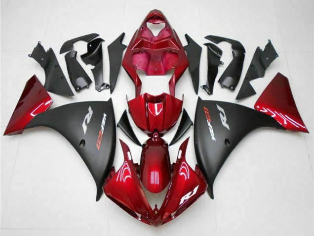 2009-2011 Red Matte Black Yamaha YZF 1000 R1 Motorcycle Fairings