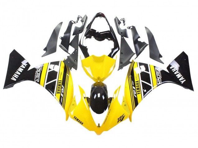 2012-2014 Yellow White Black Yamaha YZF 1000 R1 Motorcycle Fairings