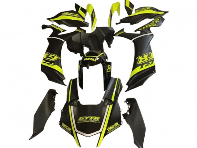 2020-2025 Glossy Black Fluorescent Yellow Yamaha YZF 1000 R1 Motorcycle Fairings