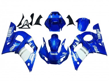 1998-2002 Blue White Yamaha YZF 600 R6 Motorcycle Fairings