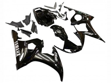2003-2004 Glossy Black White Decals Yamaha YZF R6 Motorcycle Fairings