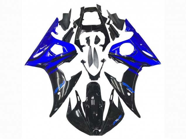 2006-2009 Blue Glossy Black Yamaha YZF R6S Motorcycle Fairings