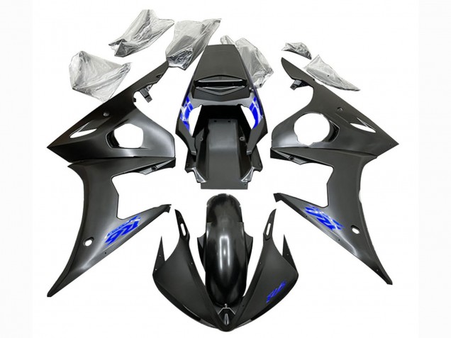 2006-2009 Matte Black Blue Yamaha YZF R6S Motorcycle Fairings