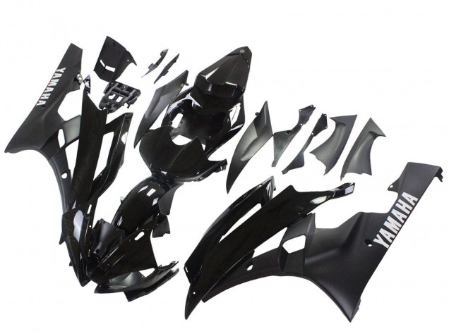 2006-2007 Glossy Black Matte Black Yamaha YZF 600 R6 Motorcycle Fairings