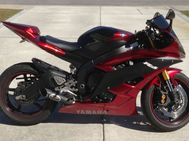 2006-2007 Red Matte Black Yamaha YZF 600 R6 Motorcycle Fairing