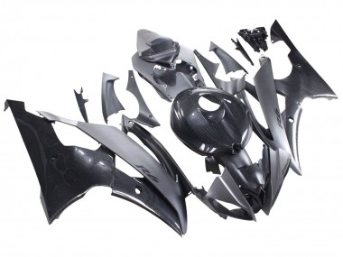 2008-2016 Grey Black Carbon Fiber Style Yamaha YZF 600 R6 Motorcycle Fairings