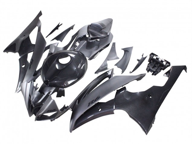 2008-2016 Grey Black Carbon Fiber Style Yamaha YZF 600 R6 Motorcycle Fairings