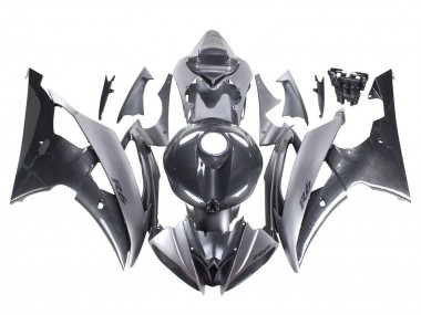 2008-2016 Grey Black Carbon Fiber Style Yamaha YZF 600 R6 Motorcycle Fairings